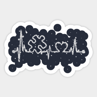 Autism Awareness snow heartbeat Sticker